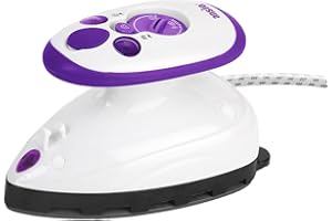 ANSIO Travel Iron Quilting Mini Steam Craft Iron with Ceramic Soleplate | Small Compact Travel Steamer - Perfect for Travel, Quilting & Sewing - Purple/White