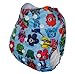 Alva Baby 6pcs Pack Fitted Pocket Cloth Diaper with 2 Inserts Each (Boy Color)6DM03 (Baby/Babe/Infant - Little ones)
