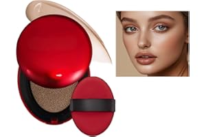 SONGVISON Fondotinta Super Fit Cushion Texture leggera, finitura semi-opaca Copertura costruibile per 72 ore.impermeabile, trucco trasparente Red+Shell+Air si concentra sul mantenimento di un'ottima copertura