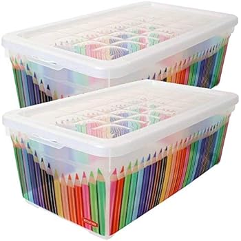 2 Stück Curver Aufbewahrungsbox mit Deckel Utensilienbox Kunststoff