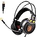 Produktbild SADES R1 USB Gaming Headset Digital 7.1 Kanal-Surround-Sound Stereo-PC-Spiele Headset-Kopfhörer mit hoher Empfindlichkeit Mic Rauschunterdrückung Lautstärkeregelung LED-Licht (Schwarz)