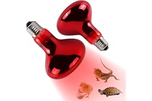 Lampara Infrarrojos para Reptiles, Rakuker 2 Piezas Bombilla Infrarrojos 100W, Bombilla Infrarroja de Calor Reptiles, Lámpara de Calor Infrarrojo,Bombillas de Calefacción para Reptiles Tortuga Pollito