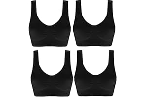 Marielle 4 Pack Comfort Bras Double Layer Material Ultimate Women Seamless Bralettes Sizes S-5XL