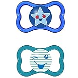 MAM Air Soother with Sterilisable Travel Case (6 Months and Above, Blue/Green)