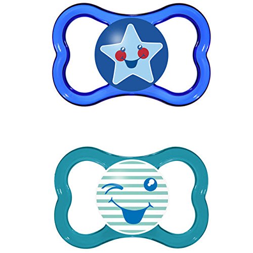 MAM Air Soother with Sterilisable Travel Case (6 Months and Above, Blue/Green)