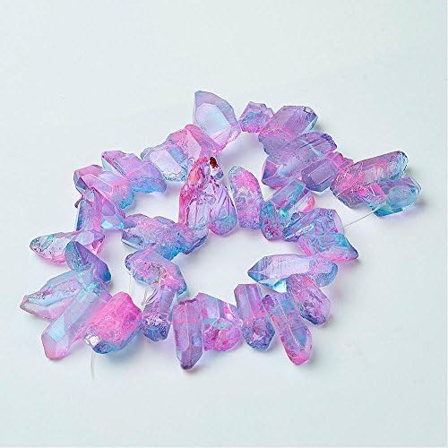 Berties Beads Electroplated Natural Quartz Beads Chips Nuggets (Purple)