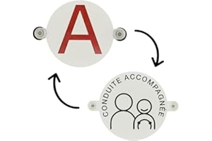 DECOHO - Disque à ventouses Conduite Accompagnée (ACC) et Permis B pour lunette arrière voiture Ø 15 cm