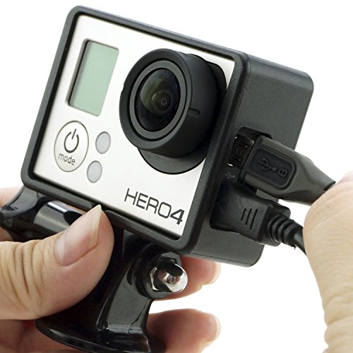 CamKix Halterung für GoPro Hero 4 Rahmen , 3+ und 3 / USB , HDMI und SD- Slots voll zugänglich – Licht und kompaktes Gehäuse für Ihre Kamera – Inklusive 1 Large Thumbscrew / 1 Stativgewinde / 1 Rubber Lens Cap / 1 UV- Filter Objektiv-Schutz - 3