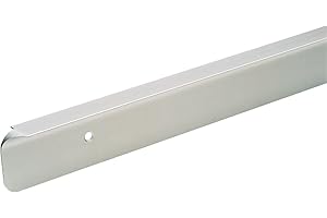 TC FABRICATORS 38mm-40mm Kitchen Worktop Finishing Profiles 10mm Radius Top & Bottom - Hand Finished - Polished Chrome Effect Finish (665mm Long Breakfast Bar Corner Joint)