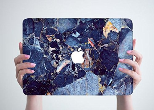 pop-items Macbook Cover, hochwertiges Marmor Design, Marble Muster Aufkleber, Folie, ausgespartes Apple Logo, abziehbarer Sticker, Vinyl Skin fŸr die Laptop Vorderseite - 2