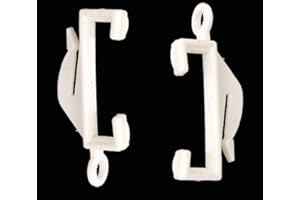 iPEAK Curtain Rail Track Glider Hooks White Plastic Sliding Hook Gliders (Pack of 50)