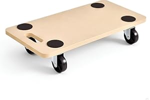 FLATRO Wheeled Platform Dolly – Furniture Moving Platform with EVA Foam Grip Pads, Wooden Base, 59x29x18cm – Furniture Lifter Trolley for Home, Office & Warehouse Use