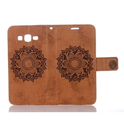 Für Samsung Galaxy Grand Prime Hülle Braun,Cozy Hut Datura Blumen Flip Case Wallet Cover mit Strap Tasche PU Leder Handytasche Lanyard Handyhülle Schutz Hüllen im Bookstyle Ledertasche mit Stand Funktion Kartenfächer Magnetverschluss Magnet Etui Schale Schutzhüllen für Samsung Galaxy Grand Prime SM-G530 G531F 5,0 Zoll – braun - 7