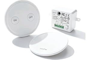 Kit de Interruptor de Luces Inalámbricas, LoraTap Interruptor Inalámbrico + Receptor Relé RF 868MHz Control Remoto Hasta 200 metros Mando a Distancia para Iluminación y Electrodomésticos