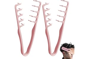 YOFDAL 2 PCS Peine texturizado(rosa),peince de dientes anchos, herramienta para dar volumen a las raíces,peines para cubrir las costuras, accesorio de aseo ligero,ideal para cabello rizado.