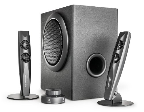 Wavemaster STAX 2.1 Lautsprecher System (46 Watt) Aktiv-Boxen fÃ¼r TV/Tablet/Smartphone/PC schwarz (66201)