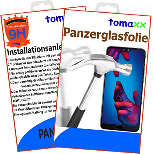 tomaxx Panzerfolie Huawei P20 Glasfolie Displayschutz Panzerglas brillante QualitÃ¤t (Achtung: bewusst kleiner als das Display, da dieses an Rand gewÃ¶lbt ist)