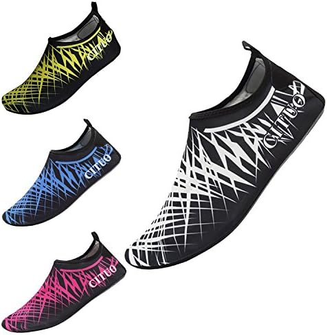 ECOTISH Unisex Swim Water Shoes Barefoot Aqua Socks Shoes For Beach Pool Surfing Yoga Women and Men's Shoe For Swim, Walking, Lake, Beach, Garden, Park, Driving, Boating (7.5UK/8UK, Black)