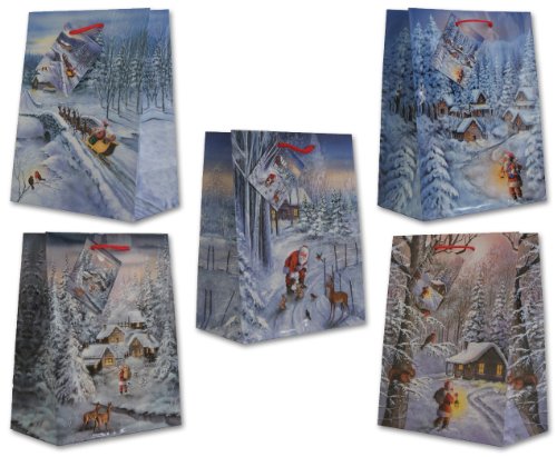 Preisvergleich Produktbild 30 Geschenktüten Weihnachten 23x18x10 Weihnachtstüten Geschenktasche 22-2023