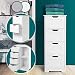 Produktbild Badschrank aus holz in weiss oder grau | 3 verschiede Kompartibel modelle,mit 3 oder 4 Schubladen und Komode mit 4 Schubladen und 1 Tür | Badezimmerschrank, Beistellschrank, Badezimmermöbel, Schubladenkommode