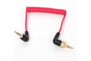 DRRI Locking 3.5mm to 3.5mm TRS Cable for Deity TC-1 Canon Nikon,Wireless GO,IIMovo, GoPro Pro