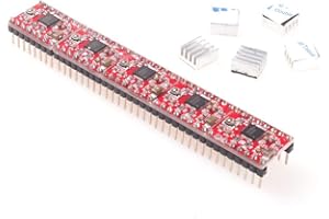 ANGEEK 5 sztuk Stepper Driver A4988 Stepper Motor Driver Module z radiatorem do drukarki 3D Reprap