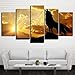 Produktbild mmwin HD Gedruckt Leinwand Poster Wohnkultur Wandkunst 5 Stücke Howling Wolf Sonnenuntergang Landschaft Wohnzimmer Modulare Bilder