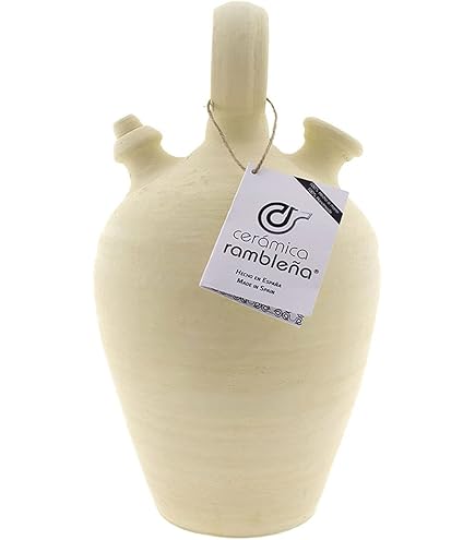 CERÁMICA RAMBLEÑA Accessories | Bouchon Crochet Pour Cruche Traditionnelle | Bouchon De Cruche | Blanc | Bouchon En Bois | 100% Fait Main | 11x11x4.5 Cm Environ