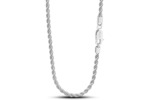 Dankadi Collier à Corde Fin 3MM pour Pendentif en 925 Argent, Chaîne Tressée à Maille Enrouler Plaqué Or 16"-30" (40-76CM) Design Italien Cadeau Bijoux Fête Anniversaire pour Homme Femme