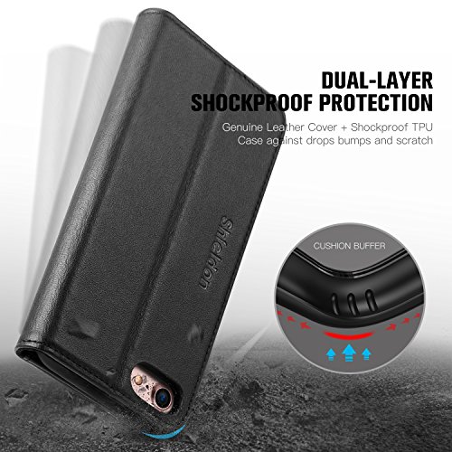 iPhone 8 Case, iPhone 7 Case, SHIELDON iPhone 8 Wallet Case with [TPU Inner Shell][Card Slots] [Magnetic Closure][Lifetime Warranty] Stand Feature Folio Leather Flip Case for iPhone 7/ 8 (4.7