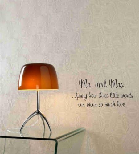 Click Down Mr. and Mrs Wall Art Inspirational Quotes and Saying Home Decor Decal Sticker