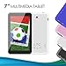 Price comparison product image LeaningTech 7 inch Quad Core Dual Camera 1.3Ghz Processor Wifi Google Android 5.1 Lollipop Tablet PC MID 8GB Nand Flash 1024x600 Wide View IPS Display Screen, Slim Metal Design With Bluetooth-White