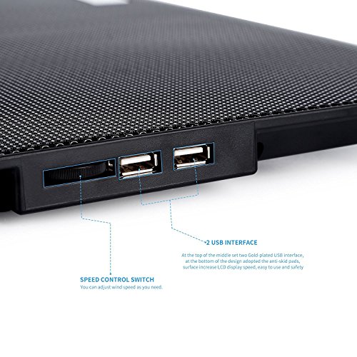 LESHP Laptop Notebook Kühler Cooler 12-16 Zoll Laptop Kühler Notebook Cooler Ständer Kühlpad Kühlmatte mit 6 x Lüfter - 5