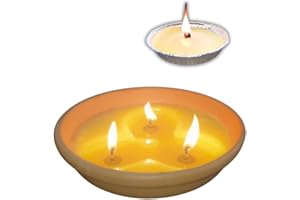 MOEM&AN Velas Antimosquitos de Citronela con Recambio ø16cm, Plato Terracota – Larga Duración – Uso Exterior – Con Aceite de Citronela y Menta