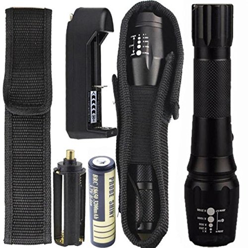 Tonsee G700 LED Zoom Flashlight X800 Military Lumitact Torch 18650 Battery Charger - 6