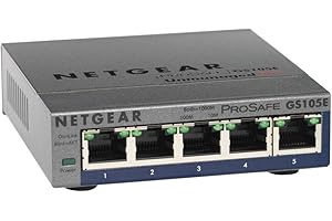 NETGEAR Switch Ethernet 5 porte Plus GS105E, Switch Gigabit con opzioni di montaggio desktop o a parete e assistenza limitata a vita