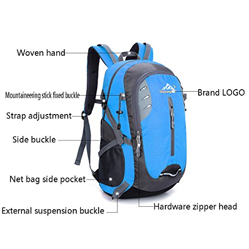 40 Liter Outdoor Trekkingrucksäcke, YUMOMO Herren und Damen Wasserdichter Wanderrucksäcke Camping Rucksäcke Sport für Die Reise Bergsteigen - 3