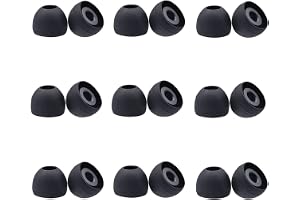 Ersättningsöronproppar 9 par (18 stycken), silikon öronkuddar för hörlurar, universella öronproppar kompatibla med de flesta hörlurar (Svart, Liten)