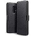 Price comparison product image TERRAPIN, Compatible with Samsung S9 Plus Case, Slim Fit Leather Wallet Flip Cover with Stand - Black Carbon Fibre Texture