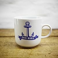 Kaffeebecher - 100% Handmade von Ahoi Marie - Motiv Anker - Maritime Porzellan-Tasse original aus dem Norden