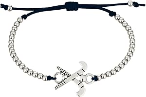 Sportybella Field Hockey Bracelet, Adjustable Silver Bead Cord Bracelet on Black String, Field Hockey Jewelry Gift for Women and Girls, Sports Accessory