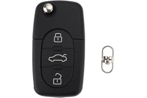 eMagTech Llave remota de 3 botones 4D0837231A Llave plegable compatible con Audi A3 A4 A6 A8, 433 MHz ID48 (sin baterías)