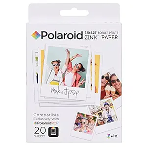 Polaroid Polaroid 3.5 x 4.25 inch Premium ZINK Border Print Photo Paper (20 Sheets) - Compatible with Polaroid POP Instant Camera