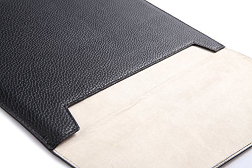 SunSmart Einfache Umschlagart 13.3-Zoll-Laptop-Leder Schutzhülle Tasche mit Magnetverschluss für MacBook Air 13.3“(schwarz) - 4