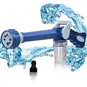 SURESHOP 8 in 1 Turbo Water Spray Gun Multi-Functional High Pressure Cleaning for Car Bike Home Cleaning Gardening Purpose and Pet Washing with inbuilt Soap Dispenser Tank Ez Jet Water Cannon