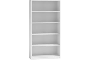 ADGO Estantería con Compartimentos, Armario Estrecho, Estantería de Almacenamiento, Abierta, de Oficina, para Archivadores, Mueble de Oficina, Estantería de Pared,d ivisor de Espacios (R80, Blanco)