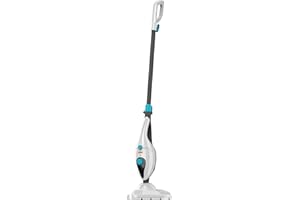 Vax Steam Clean Multi Steam Cleaner, Portable Handheld and Floor Steam Mop, 9 Accessories for the Oven, Bathroom and Home, Easy to Carry, 1300W, 2.1kg, White and Blue, S85-CM