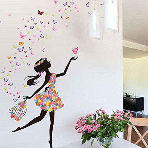 Oyedens Stichwort !!!! Schmetterlings-Blumen-Fee-Aufkleber Schlafzimmer Wohnzimmer WäNde - 3