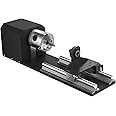 OMTech Rotary Cutter and Engraver Attachment with 3-Jaw Chuck and 2-Phase Stepper Motor for 50W 60W 80W 100W 130W CO2 Laser Engraving Machines Rotary Tool Accessory Kit for Wood
