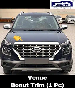 CARMART Bonnet Chrome Trim & Front Grill Trim Garnish Imported for Hyundai Venue set of 3